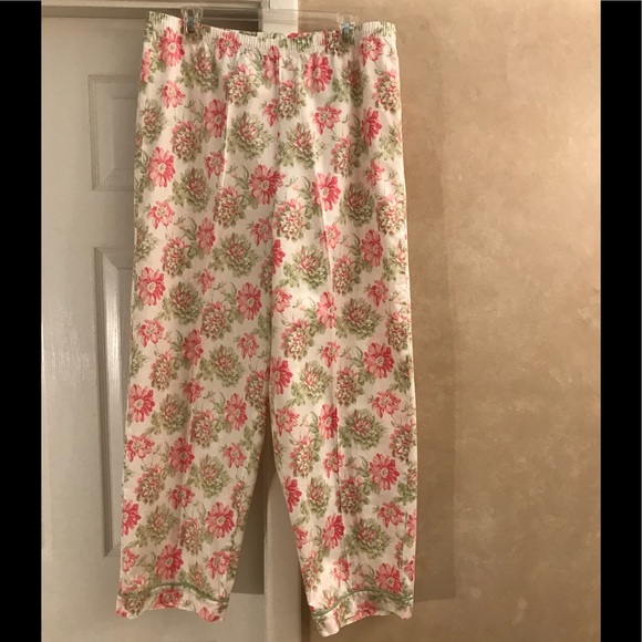 NEW LL Bean Classic Pink Floral Pajama Set XL - Picture 5 of 8